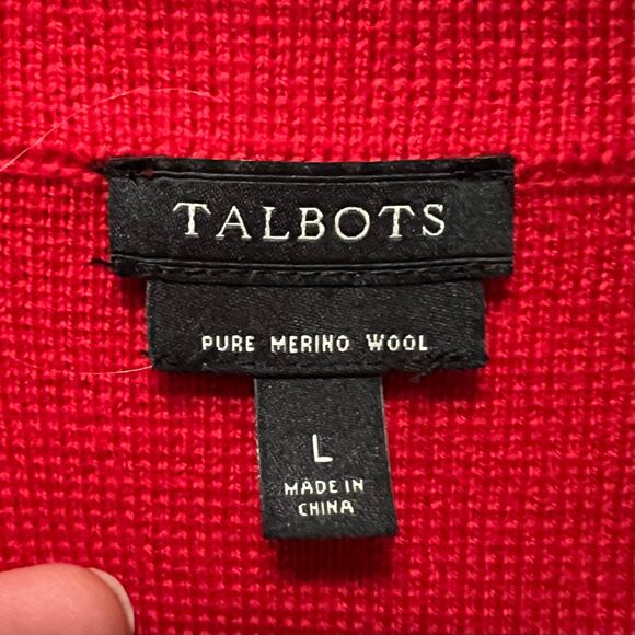 Talbots Women's Red 3 Button Front Blazer Jacket 100% Merino Wool Coat Sz Large - Picture 10 of 10